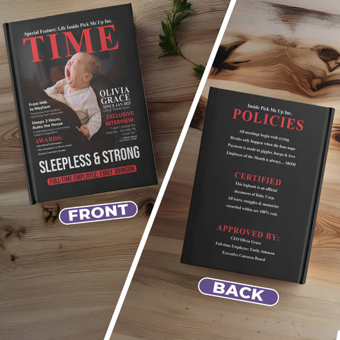 Personalized TIME Magazine Baby Notebook – Custom Photo, Name & Quote | Funny Mom Gift